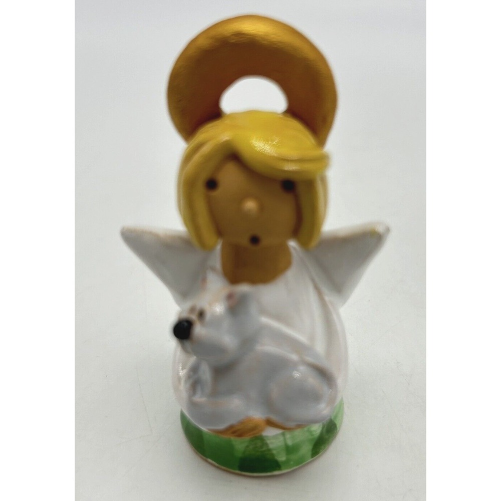 Angel Figurine Holding Cat Katarzyna Polish Miniature Poland Handmade Cat Lover